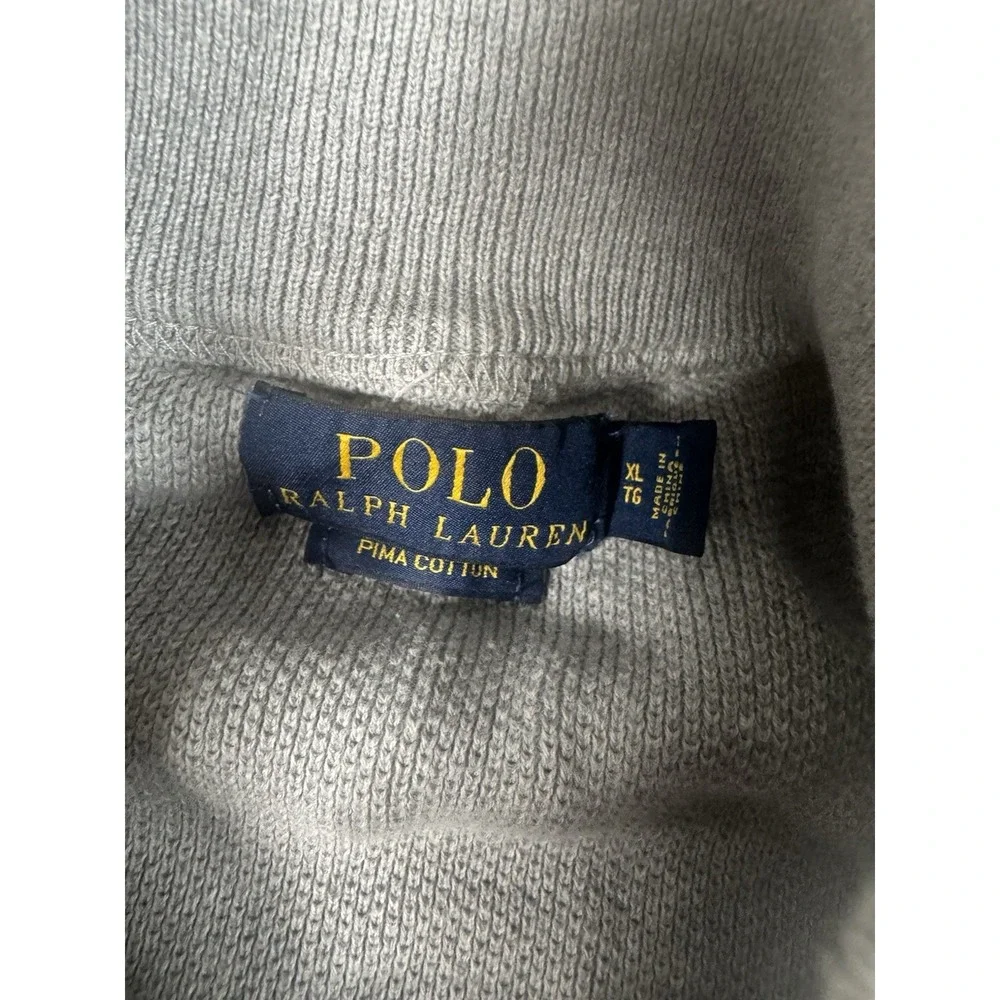 Ralph Lauren Polo Men's Pima Cotton Full Zip Jacket | Gray | XL Preppy Pony